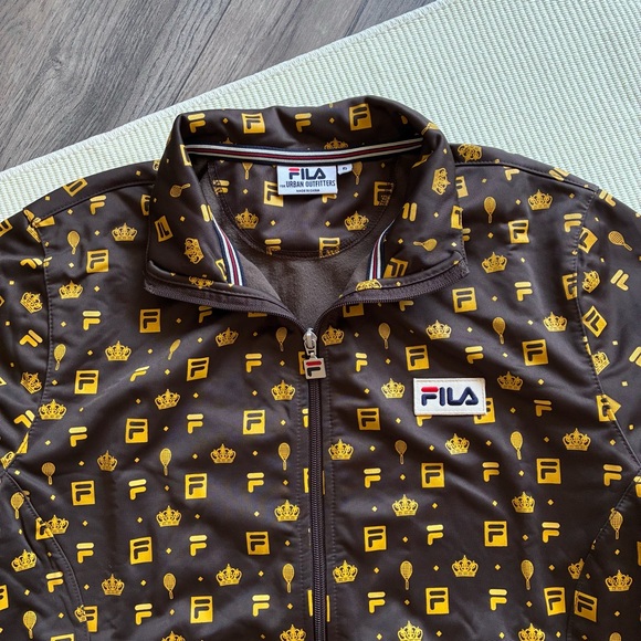 FILA for Urban Outfitters gold monogram print track jacket - Picture 2 of 7